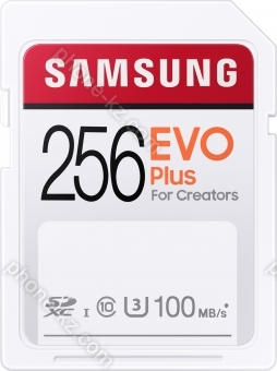 Samsung EVO Plus for Creators R100 SDXC 256GB, UHS-I U3, Class 10