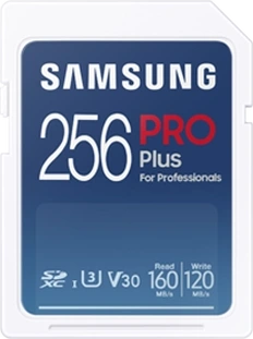 Samsung PRO Plus for Professionals R160/W120 SDXC 256GB, UHS-I U3, Class 10