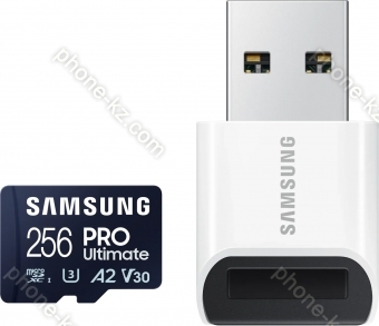 Samsung PRO Ultimate R200/W130 microSDXC 256GB USB-Kit, UHS-I U3, A2, Class 10