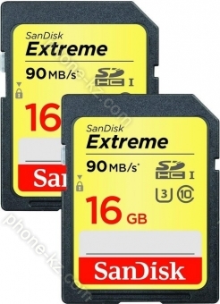 SanDisk Extreme HD Video R90/W40 SDHC 16GB, UHS-I U3, Class 10, 2er-Pack