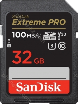 SanDisk Extreme PRO R100/W90 SDHC 32GB, UHS-I U3, Class 10