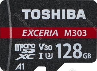Toshiba Exceria M303 R98/W65 microSDXC 128GB Kit, UHS-I U3, A1, Class 10