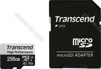 Transcend 330S R100/W85 microSDXC 256GB Kit, UHS-I U3, A2, Class 10