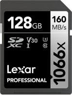 Lexar Professional 1066x Silver Series R160/W120 SDXC 128GB, UHS-I U3, Class 10