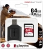 Kingston Canvas React Plus R300/W260 SDXC 64GB Kit, UHS-II U3, Class 10