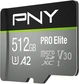 PNY Pro Elite R100/W90 microSDXC 512GB Kit, UHS-I U3, A2, Class 10