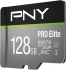 PNY Pro Elite R100/W90 microSDXC 128GB Kit, UHS-I U3, A1, Class 10