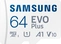 Samsung EVO Plus 2021 R130 microSDXC 64GB Kit, UHS-I U1, A1, Class 10