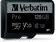 Verbatim Pro U3 R90/W45 microSDXC 128GB Kit, UHS-I U3, Class 10