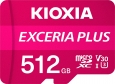 KIOXIA EXCERIA PLUS R100/W85 microSDXC 512GB Kit,...