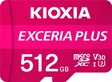 KIOXIA EXCERIA PLUS R100/W85 microSDXC 512GB Kit,...