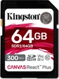 Kingston Canvas React Plus R300/W260 SDXC 64GB,...
