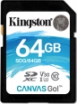 Kingston Canvas Go! R90/W45 SDXC 64GB, UHS-I U3,...