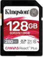 Kingston Canvas React Plus V60 R280/W100 SDXC 128GB, UHS-II U3, Class 10