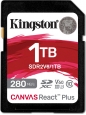 Kingston Canvas React Plus V60 R280/W150 SDXC 1TB, UHS-II U3, Class 10
