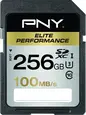 PNY Elite Performance R100/W75 SDXC 256GB, UHS-I...