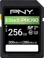 PNY EliteX-PRO 90 R300/W280 SDXC 256GB, UHS-II...