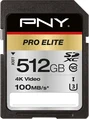 PNY Pro Elite R100/W90 SDXC 512GB, UHS-I U3,...
