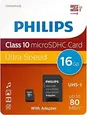 Philips R80/W20 microSDHC 16GB Kit, UHS-I U1, A1,...