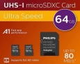 Philips microSDXC R80/W30 microSDXC 64GB Kit,...