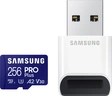 Samsung PRO Plus R180/W130 microSDXC 256GB USB-Kit, UHS-I U3, A2, Class 10