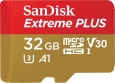 SanDisk Extreme PLUS R100/W90 microSDHC 32GB Kit,...