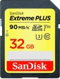 SanDisk Extreme PLUS R90/W60 SDHC 32GB, UHS-I U3,...