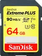 SanDisk Extreme PLUS R90/W60 SDXC 64GB, UHS-I U3, Class 10