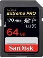 SanDisk Extreme PRO R170/W90 SDXC 64GB, UHS-I U3,...