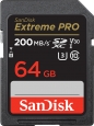 SanDisk Extreme PRO R200/W90 SDXC 64GB, UHS-I U3,...