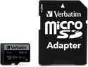 Verbatim Pro U3 R90/W45 microSDXC 128GB Kit, UHS-I U3, Class 10