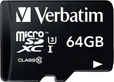 Verbatim Pro U3 R90/W45 microSDXC 64GB Kit, UHS-I...