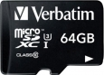 Verbatim Pro U3 R90/W45 microSDXC 64GB Kit, UHS-I...