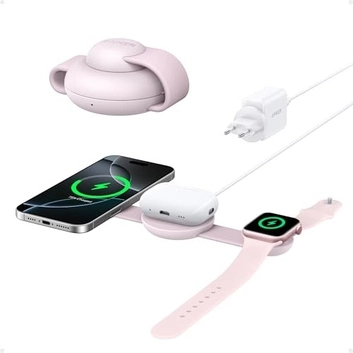 Anker MagGo беспроводная зарядная станция (3-в-1, складная) pink