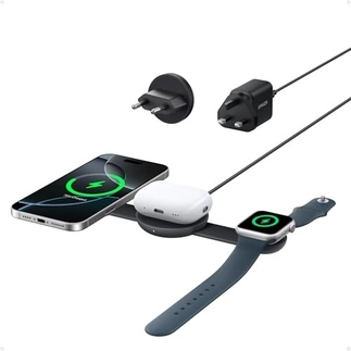 Anker MagGo беспроводная зарядная станция (3-в-1, складная) black