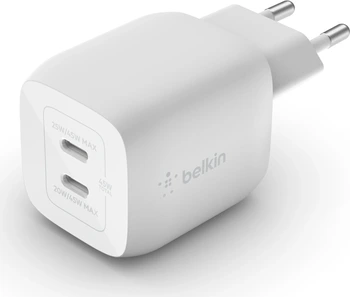 Belkin BoostCharge Pro USB-C-GaN charger с 2 разъемами и PPS (45W) white