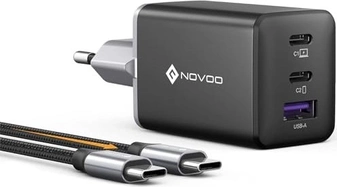 Novoo 67W 3-port USB-C charger GaN III black