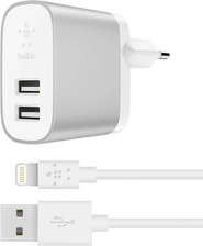 Belkin BoostCharge 2-port Charger incl. Apple Lightning cable silver