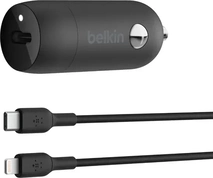 Belkin BoostCharge 30W USB-C автомобильное зарядное устройство с USB-C/Lightning cable black