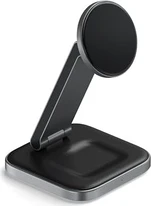 Satechi 2 в 1 foldable Qi2 беспроводная Charging Stand grey/black