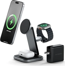 Satechi 3-в-1 foldable Qi2 беспроводная Charging Stand grey/black