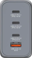 Verbatim 240W GaN charger с 4 разъемами grey