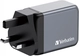 Verbatim 65W GaN charger с 3 connectors grey