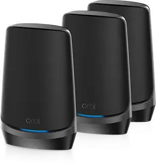 Netgear Orbi Wi-Fi 6E, 960 series, AXE11000, RBKE963B, black, Router and 2x satellite set, 3er-Bundle